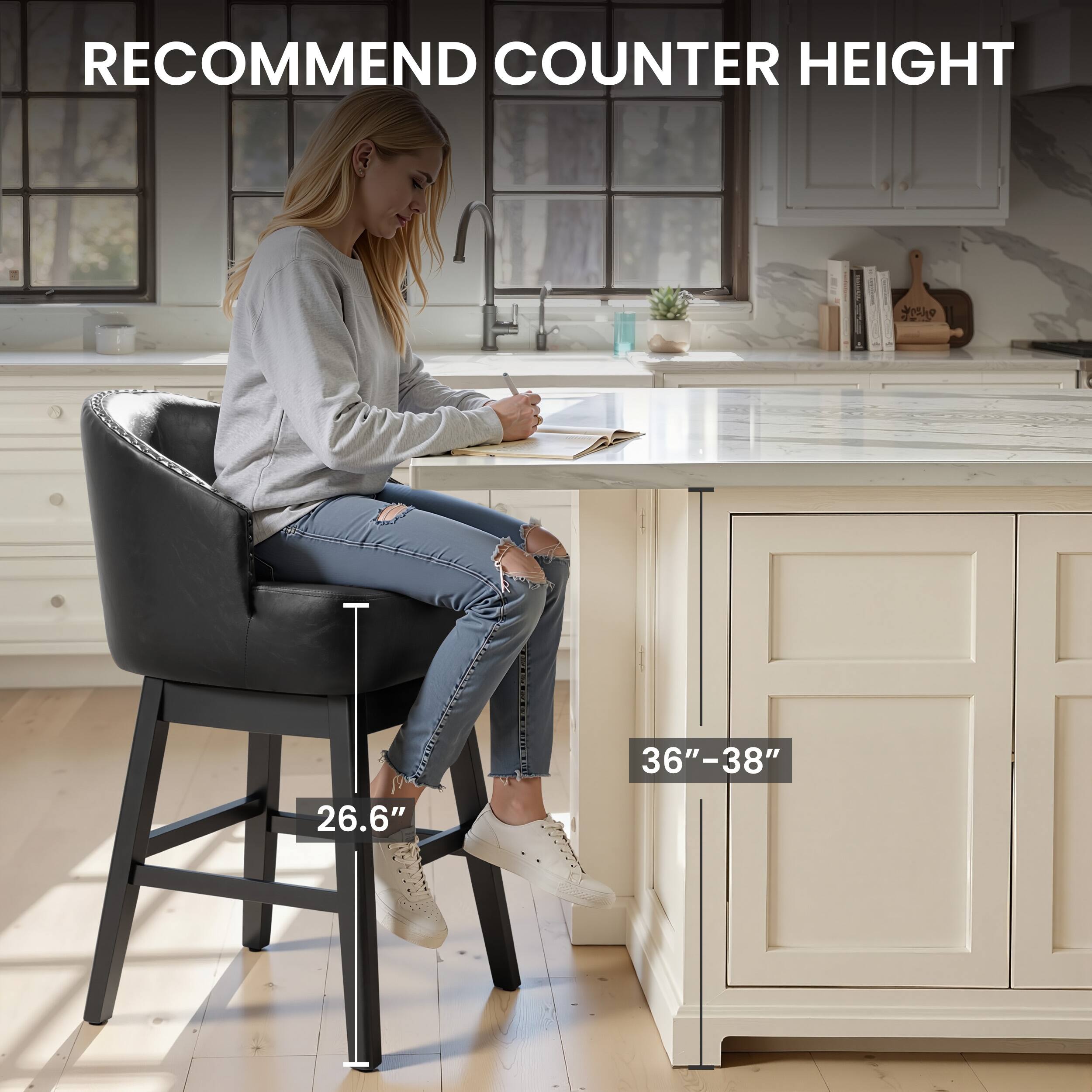 RECOMMEND COUNTER HEIGHT

26.6" 36"-38"