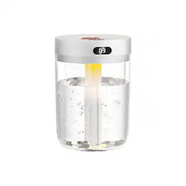 Cluzine - Humidifier Mini Desktop Dual Spray USB Large Mist LCD Display Air Humidifier Home Office Bedroom - White