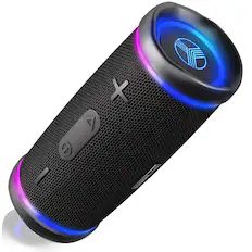 Front. TREBLAB - HD77 Premium Bluetooth Portable Speaker with Impactful Bass, 30W Portable Wireless Audio, 20H Battery, IPX7 Waterproof - Black.