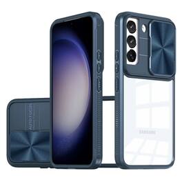 Kitcheniva - Hybrid Rear Lens Sliding Cover Phone Case With Tempered Glass For Samsung Galaxy S23 FE 5G - Blue