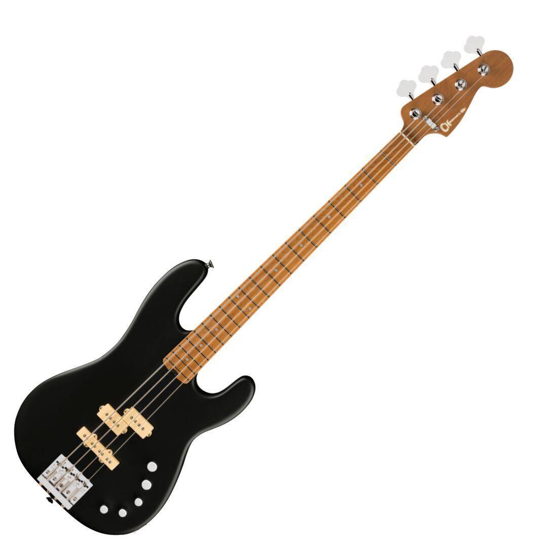 Left. Charvel - Charvel ProMod San Dimas PJ IV Bass Guitar - Satin Black.