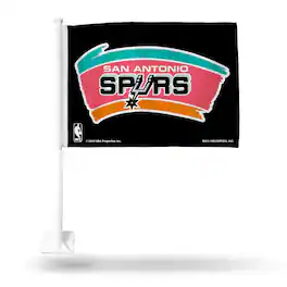 Rico Industries - San Antonio Spurs NBA Licensed 11X14 Window Mount 2-Sided Car Flag - Multi