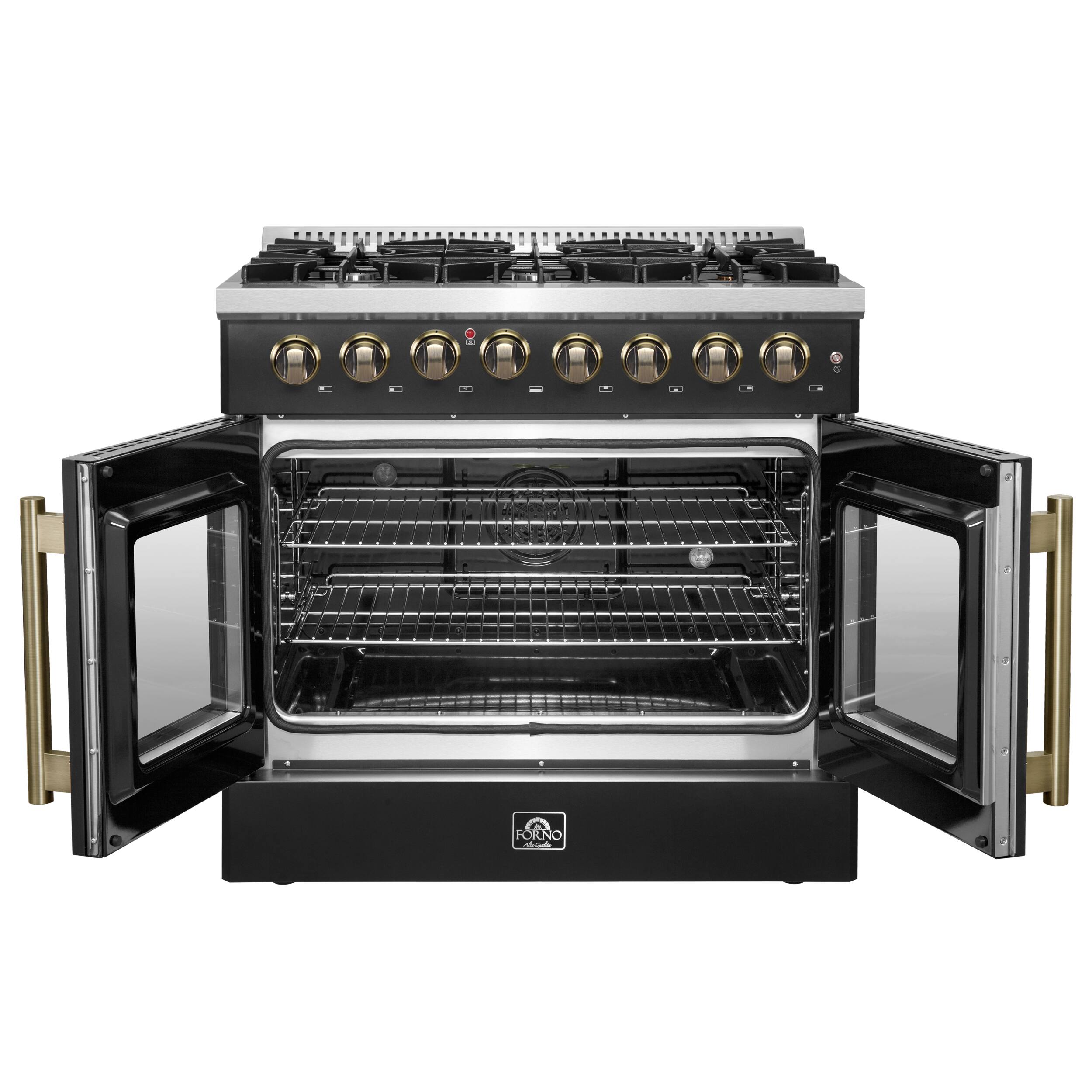 Alt View 1. Forno Appliances - Galiano 5.36 Cu. Ft. Freestanding Dual Fuel True Convection Range - Black.