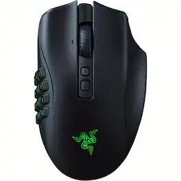 Razer - Naga V2 Pro MMO Gaming Mouse, Interchangeable Side Plates (2/6/12 Buttons), Wireless - Wireless - Black