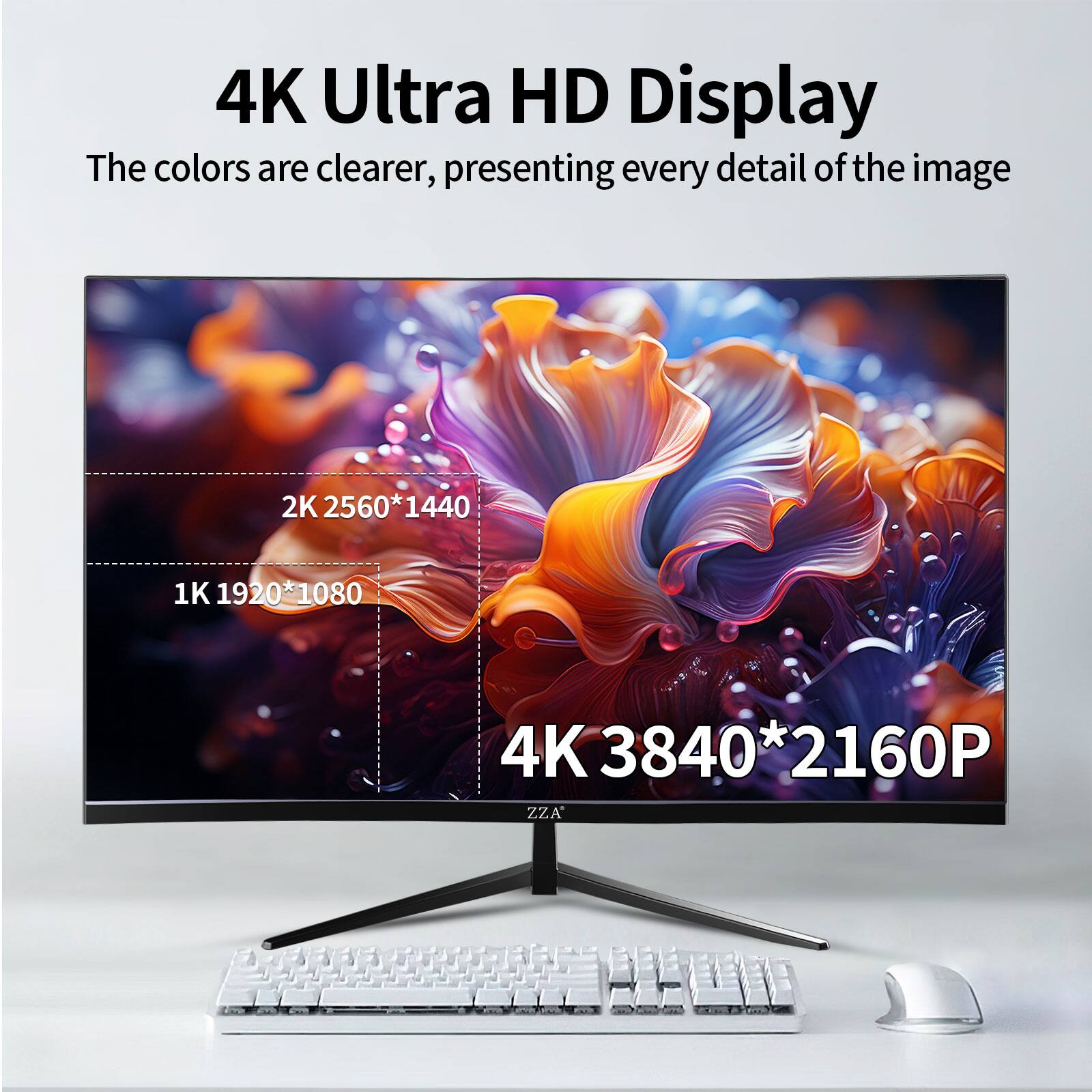 ZZA 32 Inch 4K UHD 3840x2160 60Hz VA Gaming Computer Monitor ...