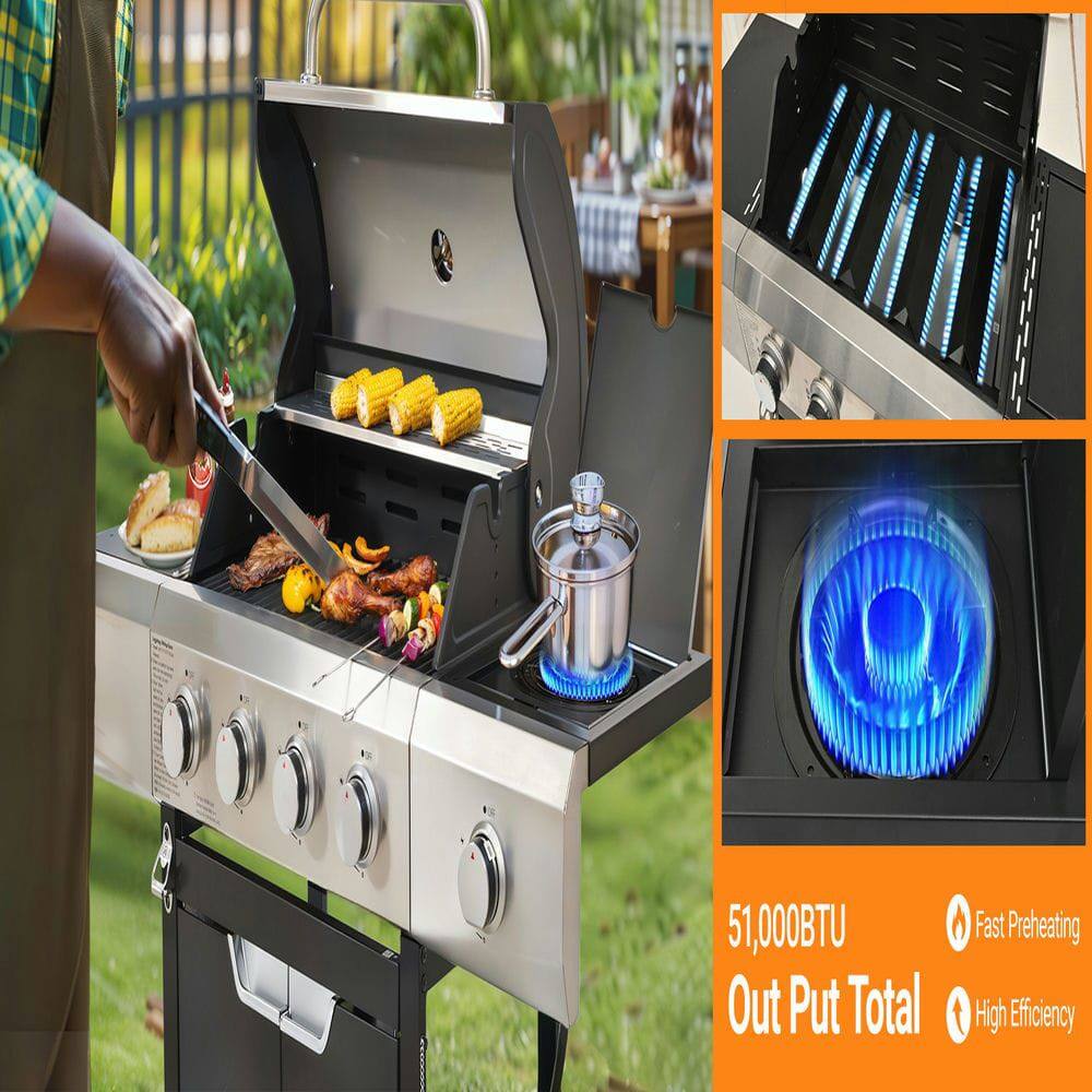 51,000BTU Output Total  
Fast Preheating  
High Efficiency