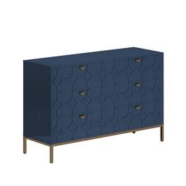 Boyel Living - 31.77 in. H Freestanding Storage Cabinet 6 Drawer Accent Cabinet - Blue