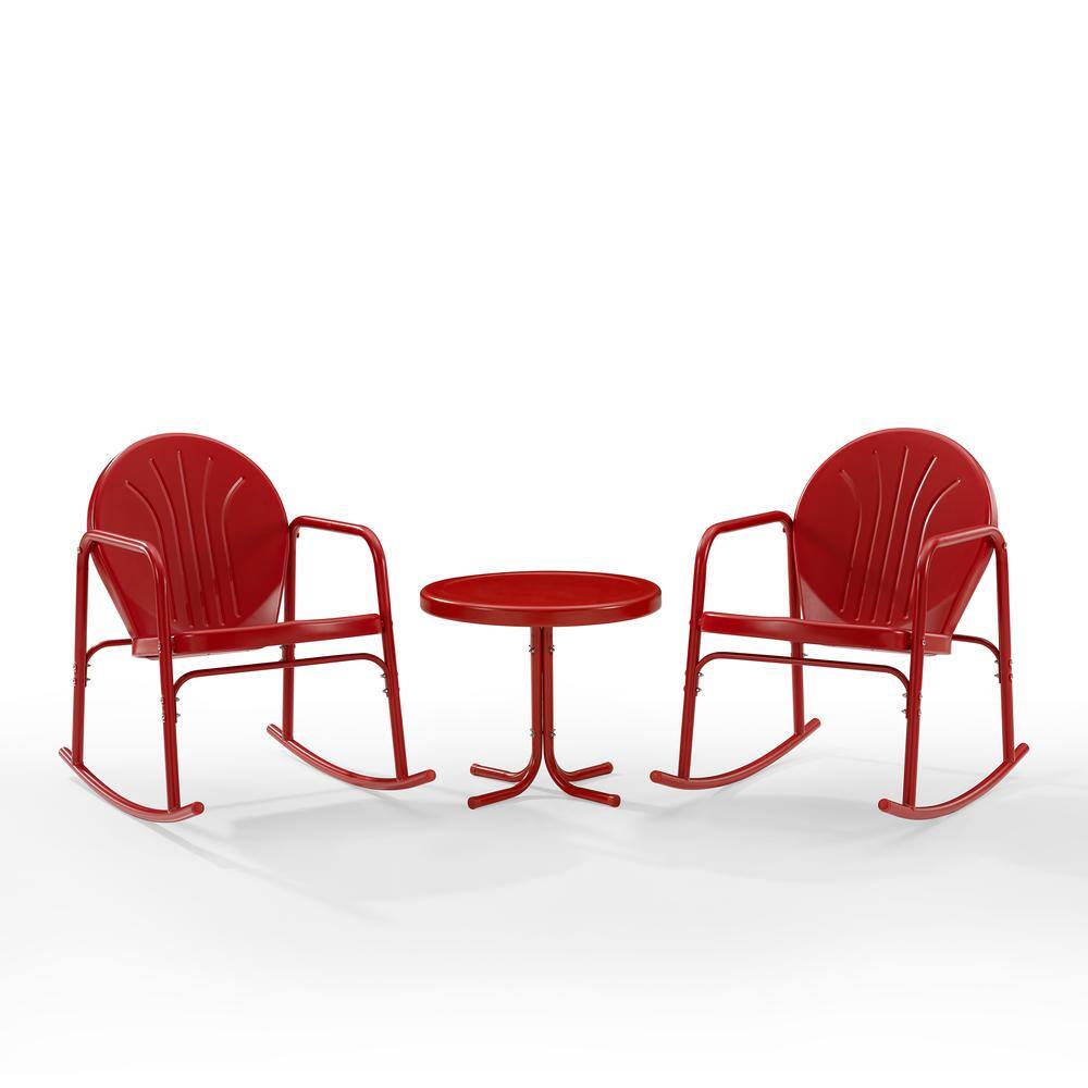 Crosley Furniture Griffith 3Pc Retro Outdoor Rocking Chair Set Side ...