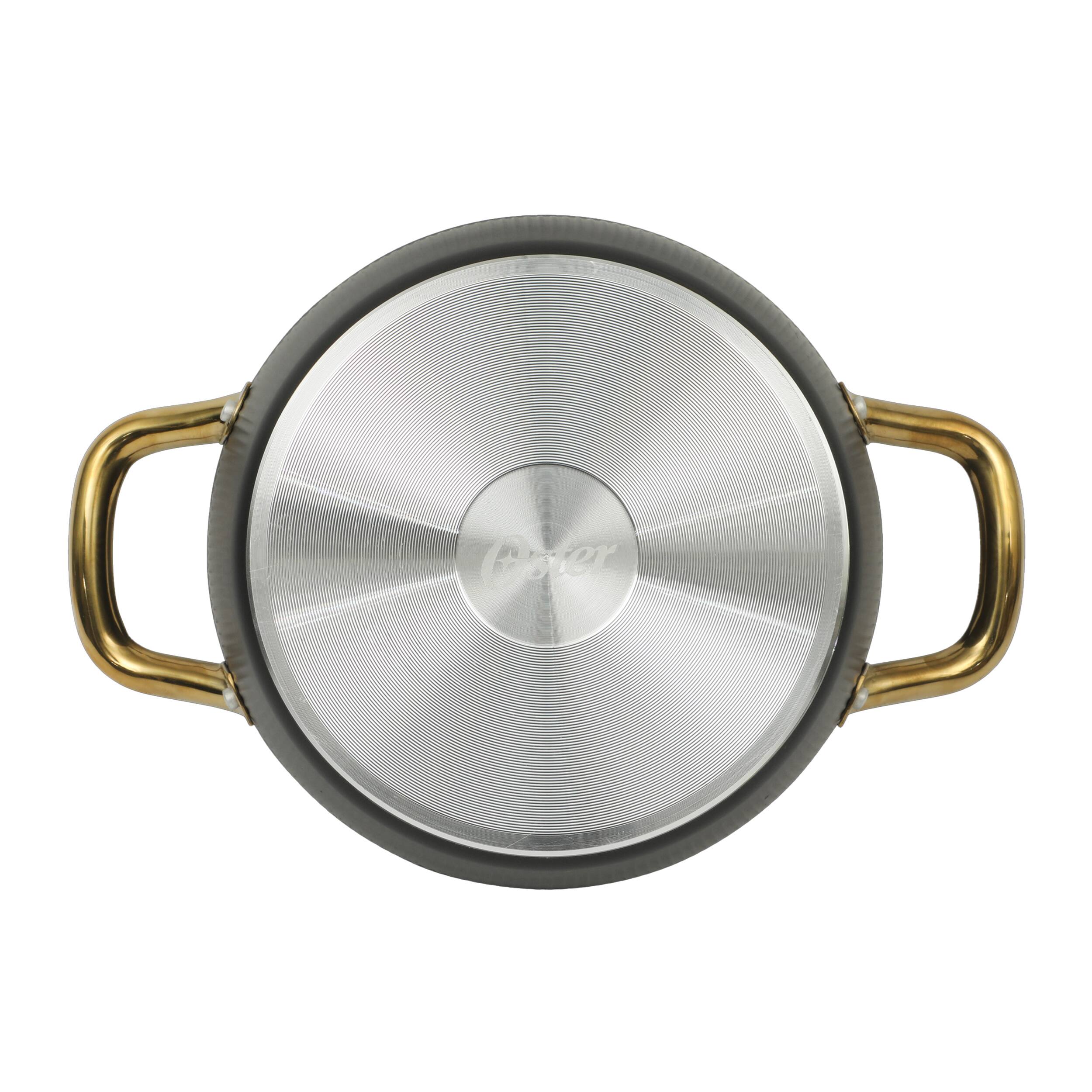 Alt View 3. Oster - Oster Abbottsford 4.4 Quart Nonstick Aluminum Dutch Oven with Glass Lid in Black - Black.