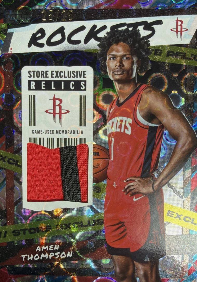 ROCKETS  
STORE EXCLUSIVE RELICS  
GAME-USED MEMORABILIA  
AMEN THOMPSON