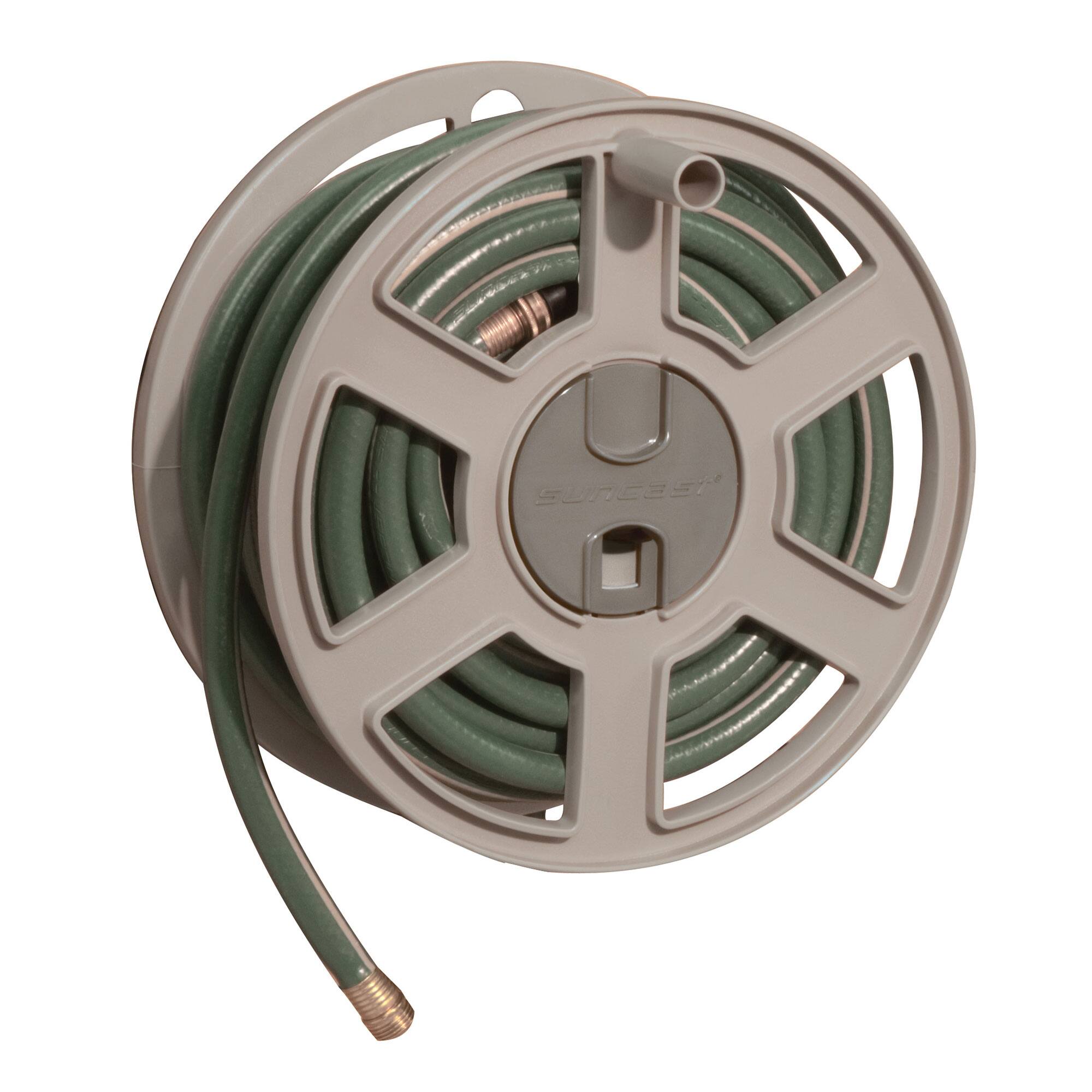 Alt View 4. Suncast - Suncast Sidewinder 100 Foot Wall Mount Garden Yard Outdoor Hose Reel, Taupe.