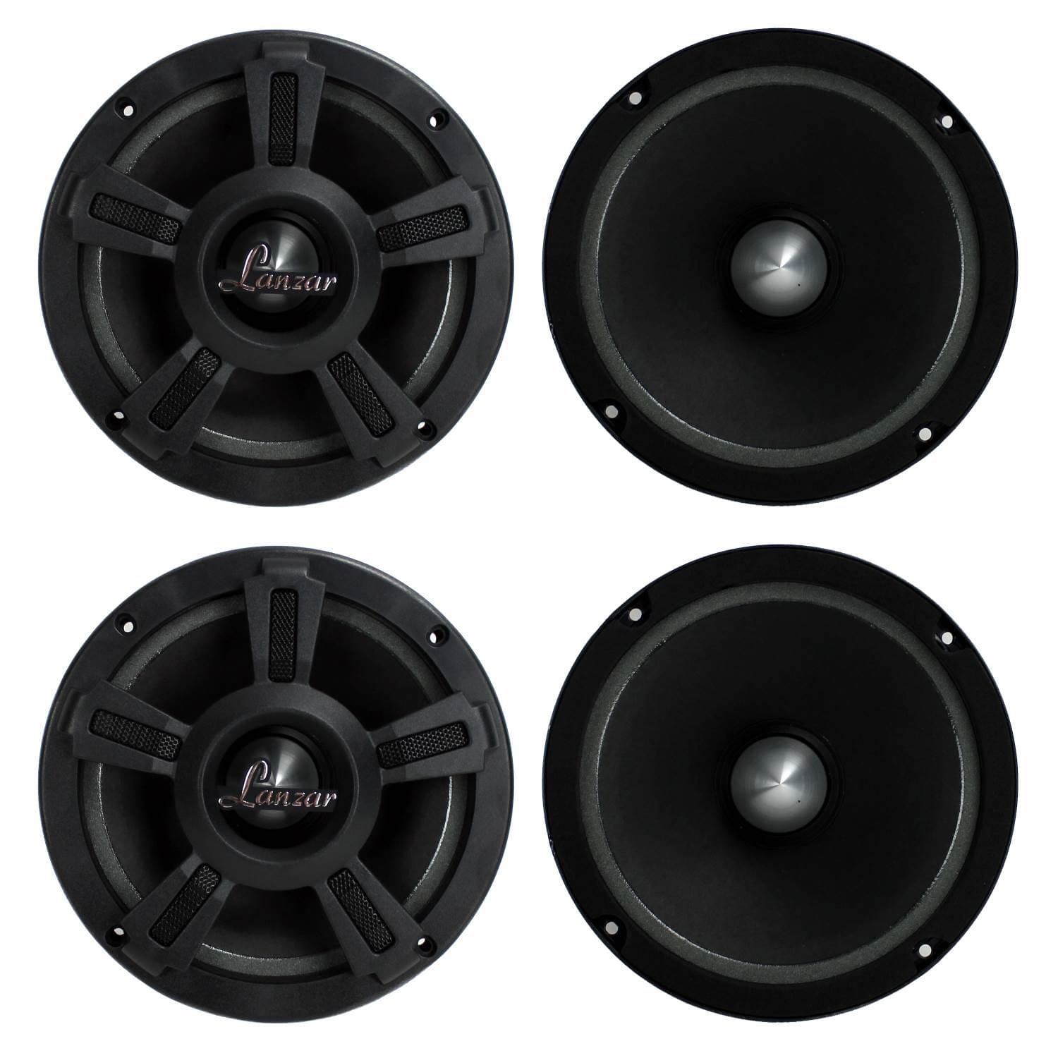 Lanzar - OPTI6MI 6.5" 2000W Car Mid bass Mid Range Audio Power Speakers - Black