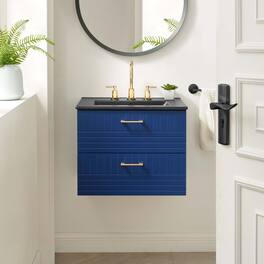 Daybreak Wall-Mount Bathroom Vanity Basin Included by Modway - Blue Black