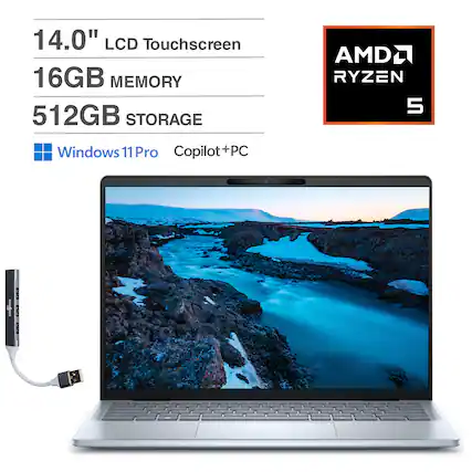 14.0" LCD Touchscreen
16GB MEMORY
512GB STORAGE
AMD RYZEN 5
Windows 11 Pro
Copilot+PC