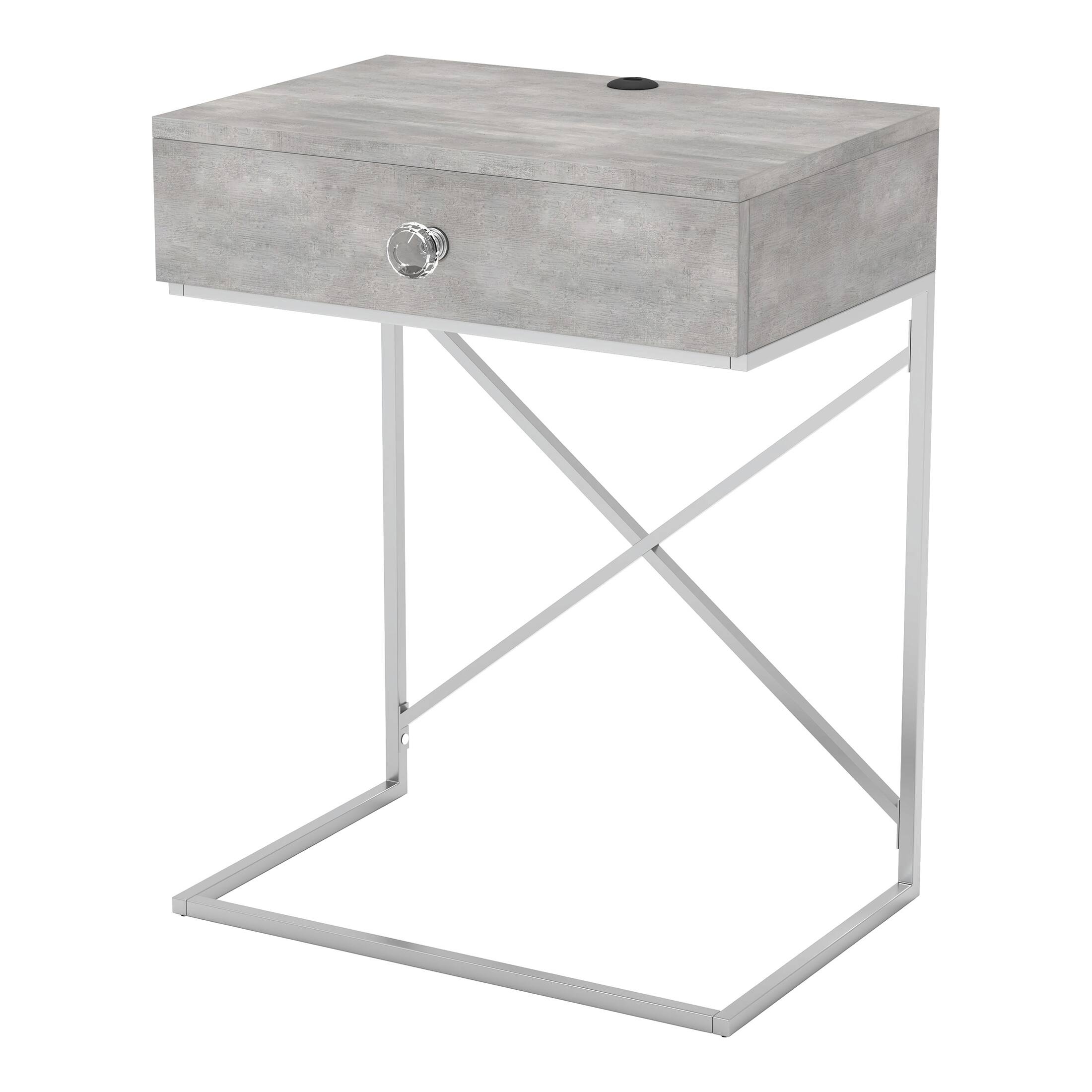 Alt View 2. Furniture of America - Kylie Modern Wood 1-Drawer End Table - Light Gray.