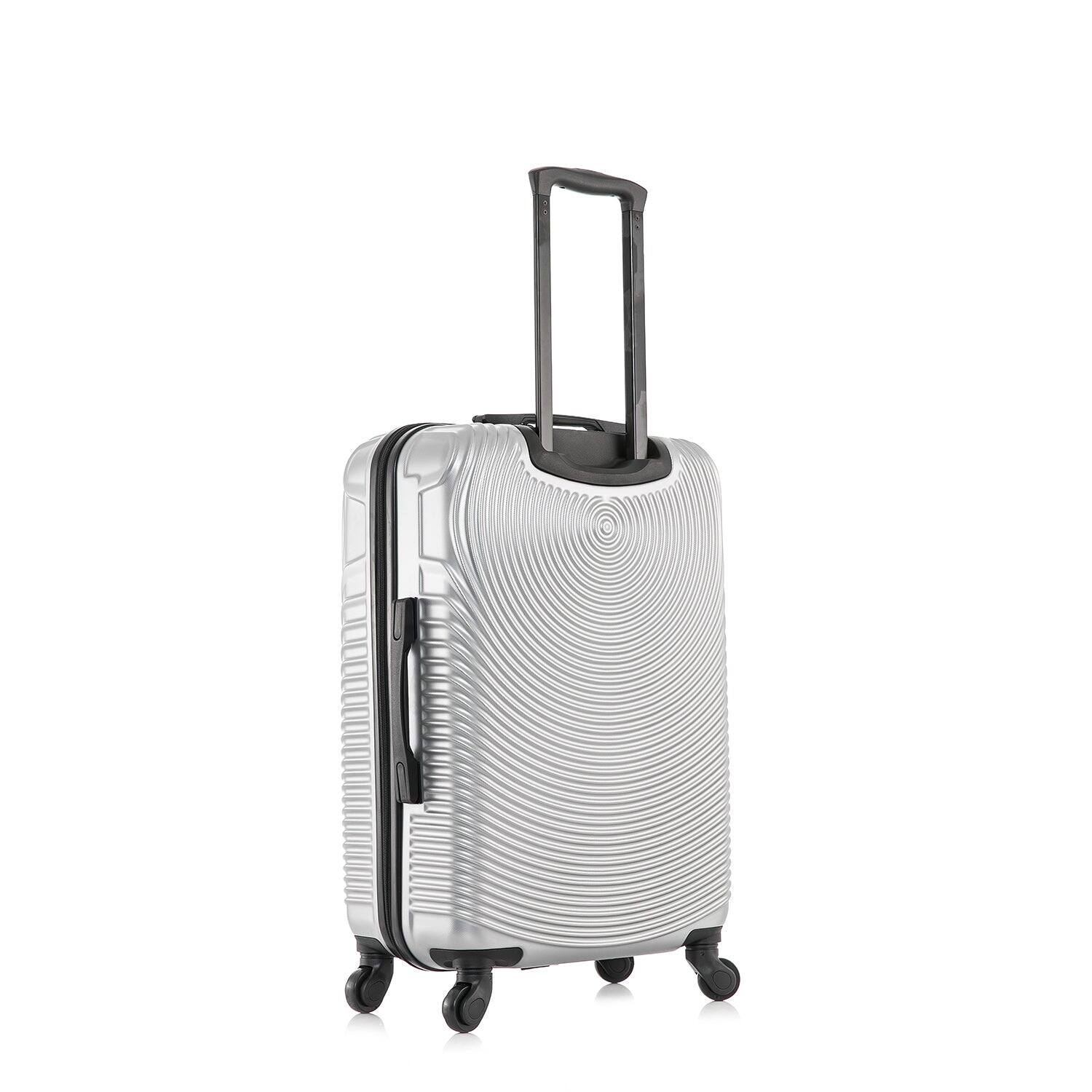 Alt View 1. DUKAP - Inception Lightweight Hardside Spinner Luggage 24" - SILVER.