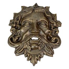 Zeckos - Cast Iron Green Man Wall Décor - Finish - 9.75 inches Tall - Easy to Hang - Bronze