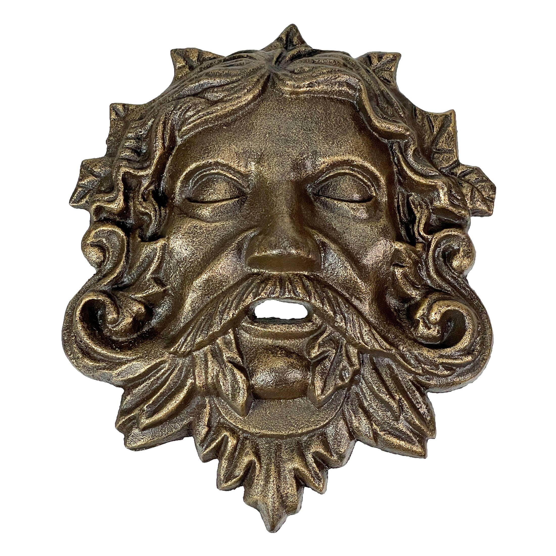 Front. Zeckos - Cast Iron Green Man Wall Décor - Bronze Finish - 9.75 inches Tall - Easy to Hang - Bronze.