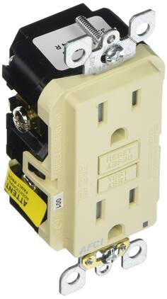 Leviton - 15A Tamper-Resistant AFCI Duplex Receptacle 125V, 2-Outlet - Ivory