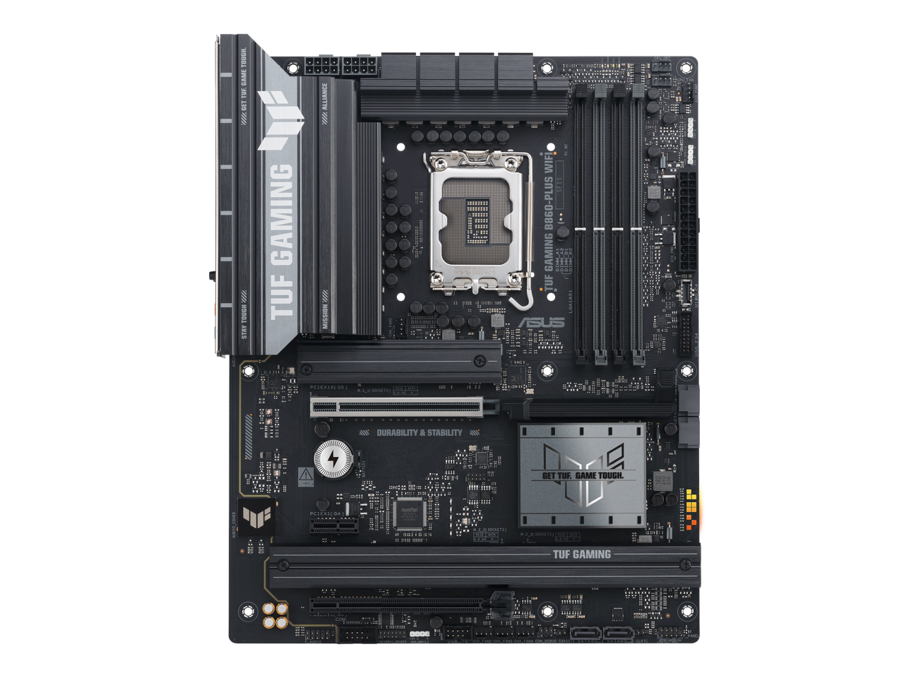 ASUS - TUF B860-PLUS WIFI ATX Motherboard, Intel Core Ultra 2 Ready, DDR5, PCIe 5.0, Wi-Fi 7, 2.5Gb LAN, USB 20Gbps Type-C