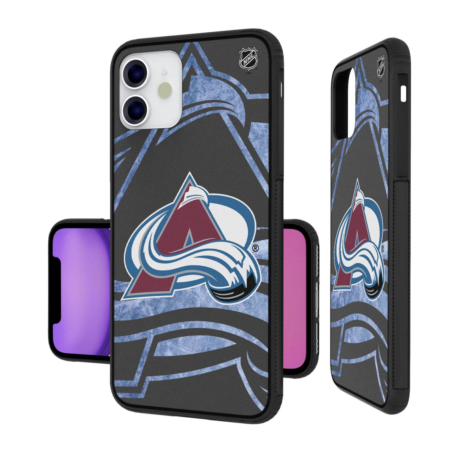 Alt View 1. Keyscaper - Colorado Avalanche iPhone Tilt Bump Ice Case - 16 - Multicolor.