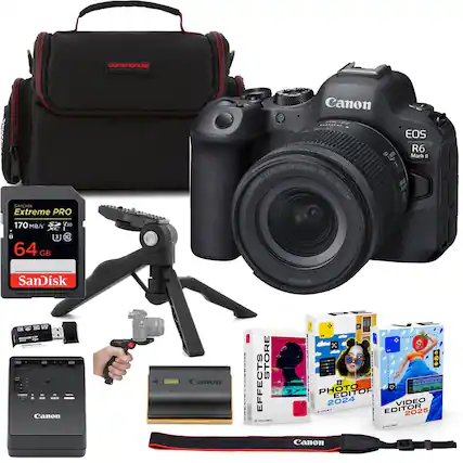commander Canon SanDak Extreme PRO m... PR RF24:105mm LENS F4-7-1 CANON IS STM EOS R6 D L Mark I Ad 170 MB/s 3 64 GB V30 I 0 SanDisk 67mm Canon Canon STORE EFFECTS omovevi 00 4444444 PHOTO EDITOR 2024 VIDEO - - EDITOR 2025 oma Canon