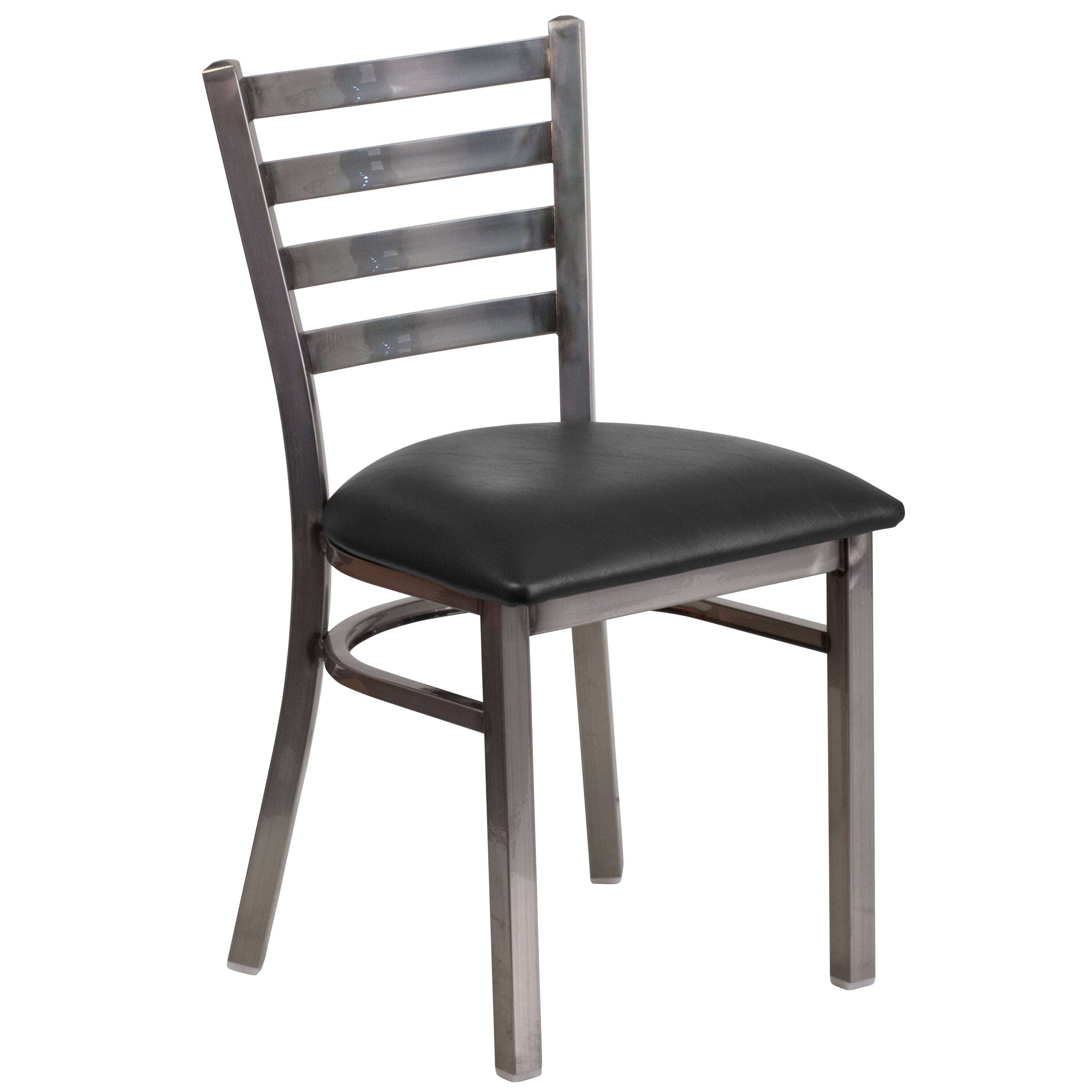 Black Vinyl Seat/Clear Coated Metal Frame