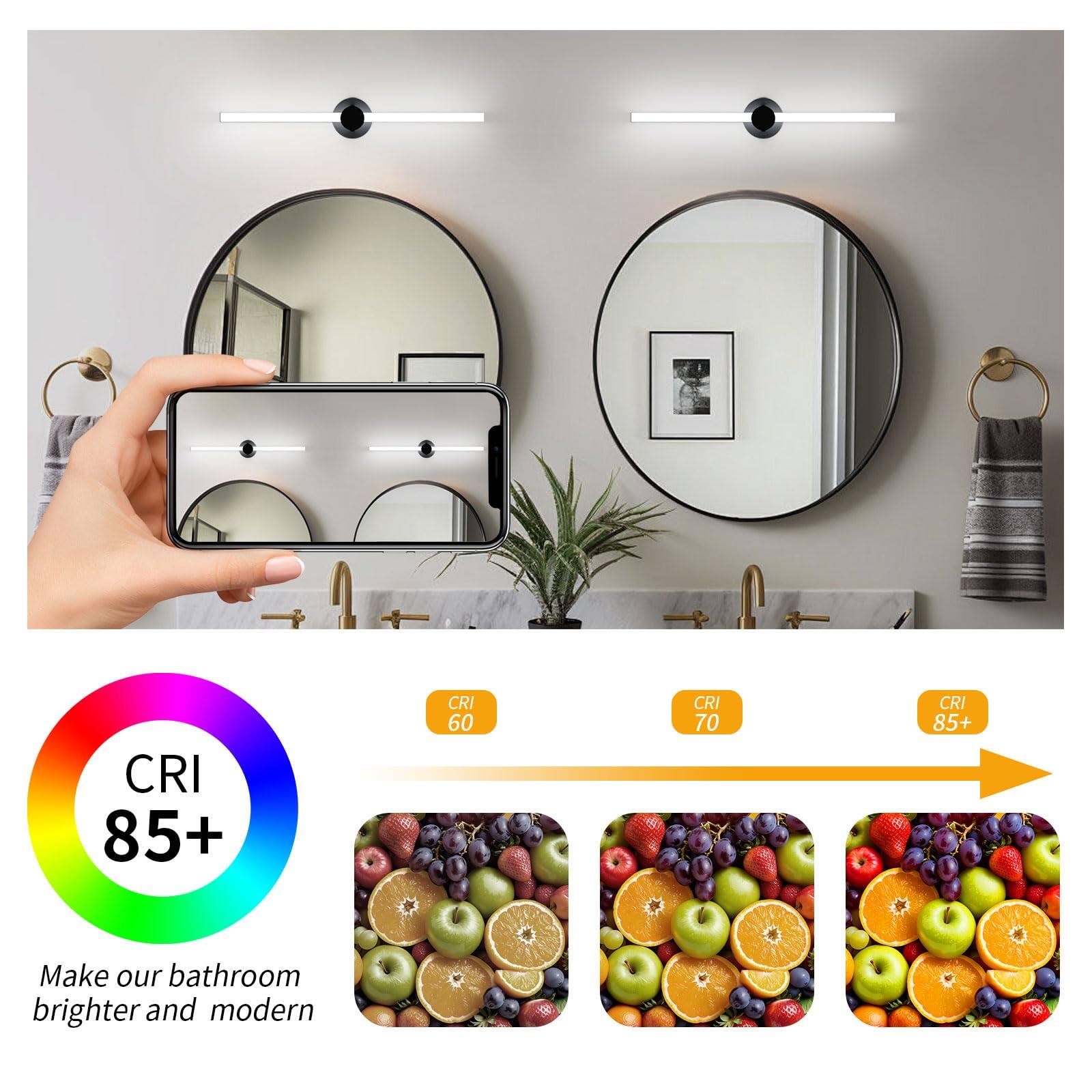 CRI 85+  
CRI 60  
CRI 70  
CRI 85+  

Make our bathroom brighter and modern