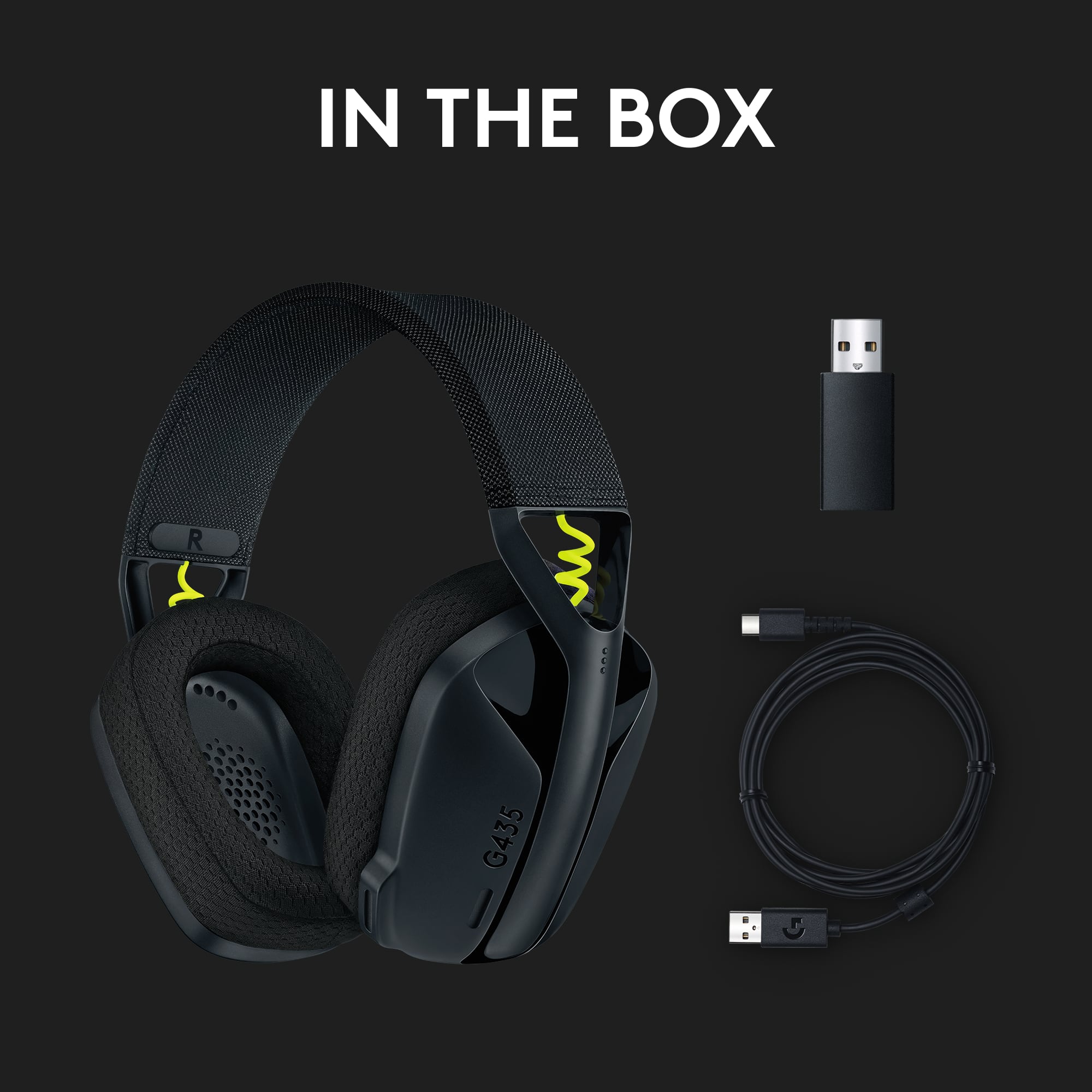 In the box is a G435 headset.