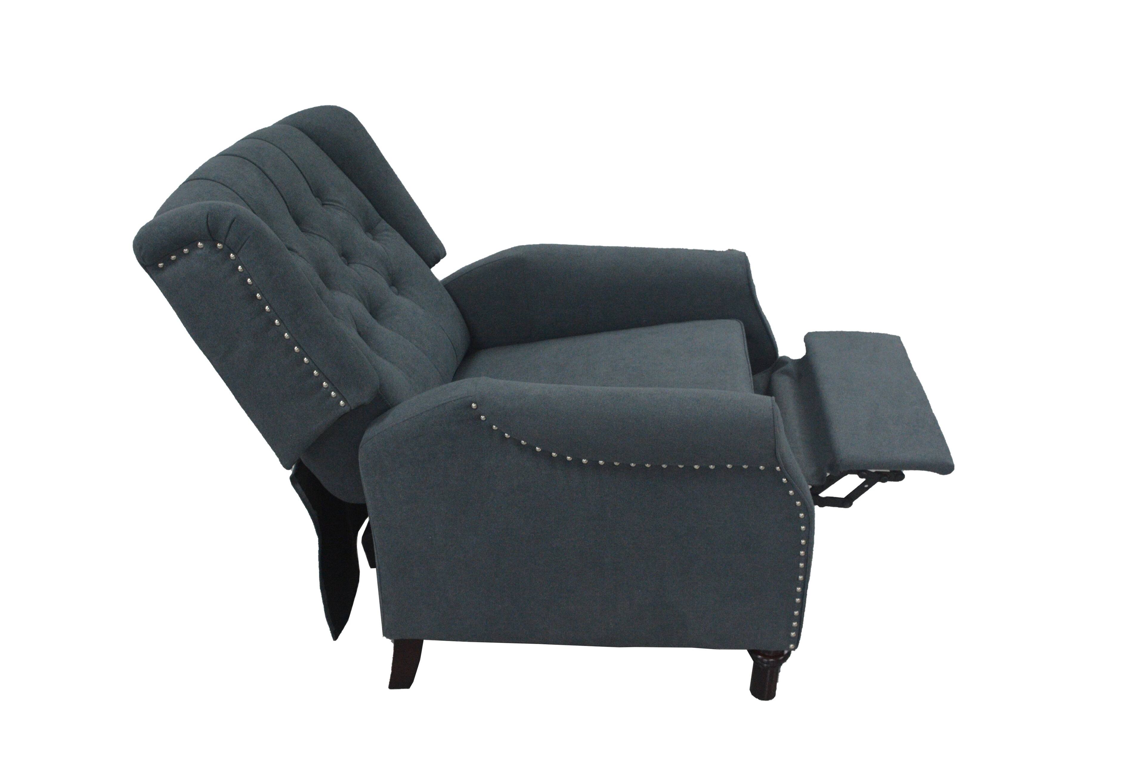 Alt View 2. APRILSOUL - Redde Boo Dark Gray Waterproof Fabric Living Room Pull Button Manual Recliner Chair Cinema - Brown.