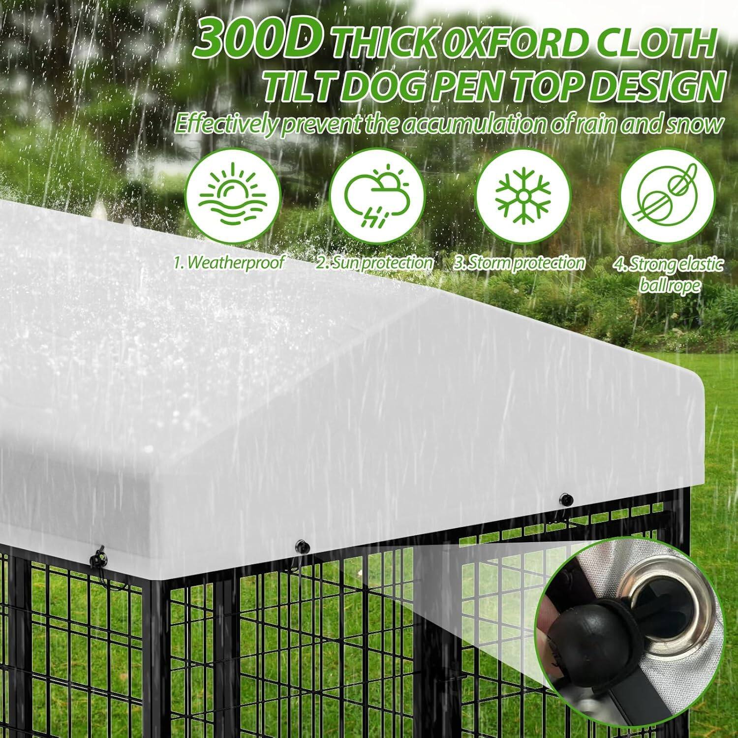 Alt View 1. LOVMOR - LOVMOR Heavy Duty Outdoor Dog Kennel: 8x4x5.6-ft Steel Pet Enclosure for Backyard with Anti-Rust Coating.