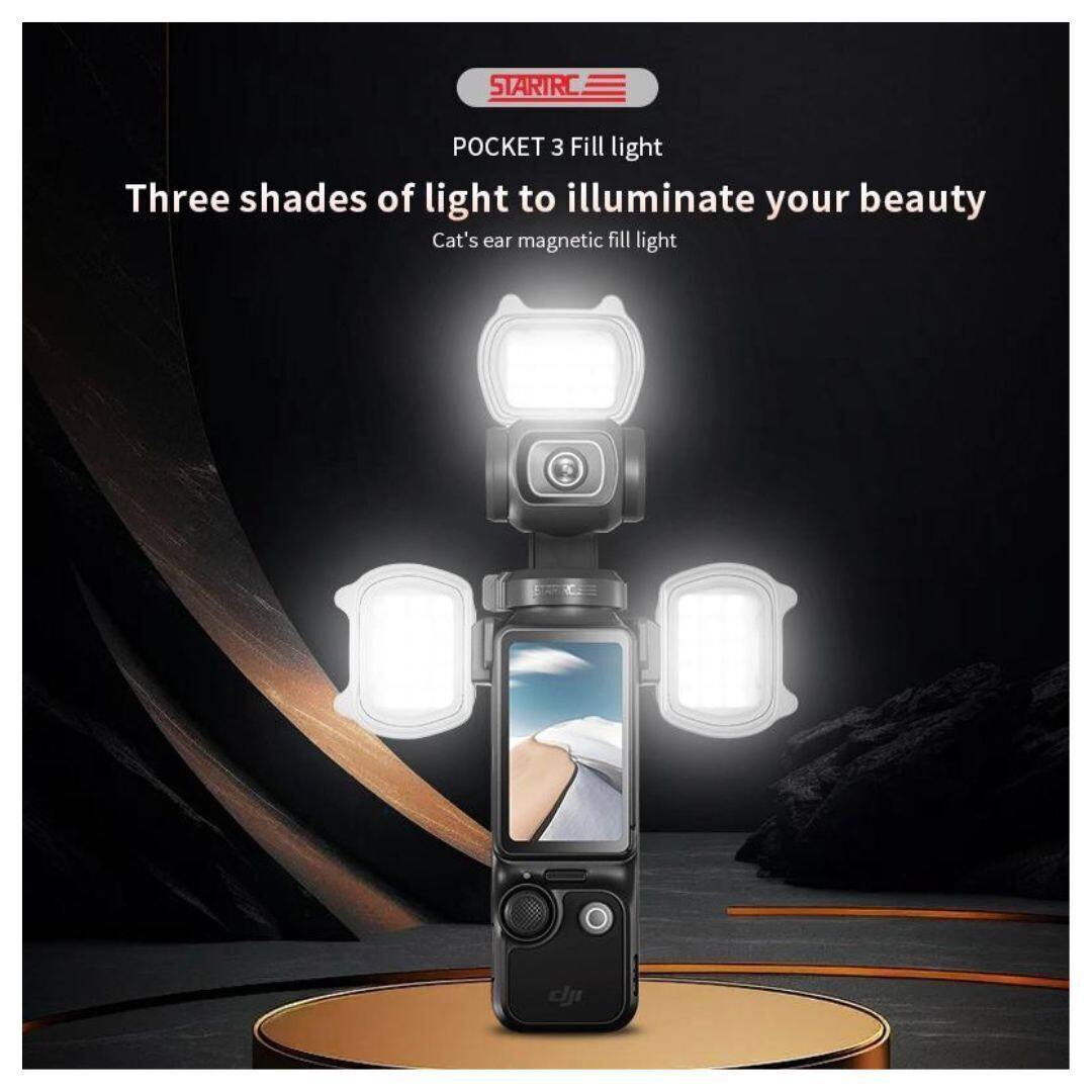 STARTRC POCKET 3 Fill light  
Three shades of light to illuminate your beauty  
Cat's ear magnetic fill light