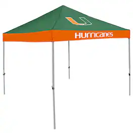 Logo Brands - Miami Hurricanes 9' x 9' Economy Tailgate Canopy Tent - Multicolor
