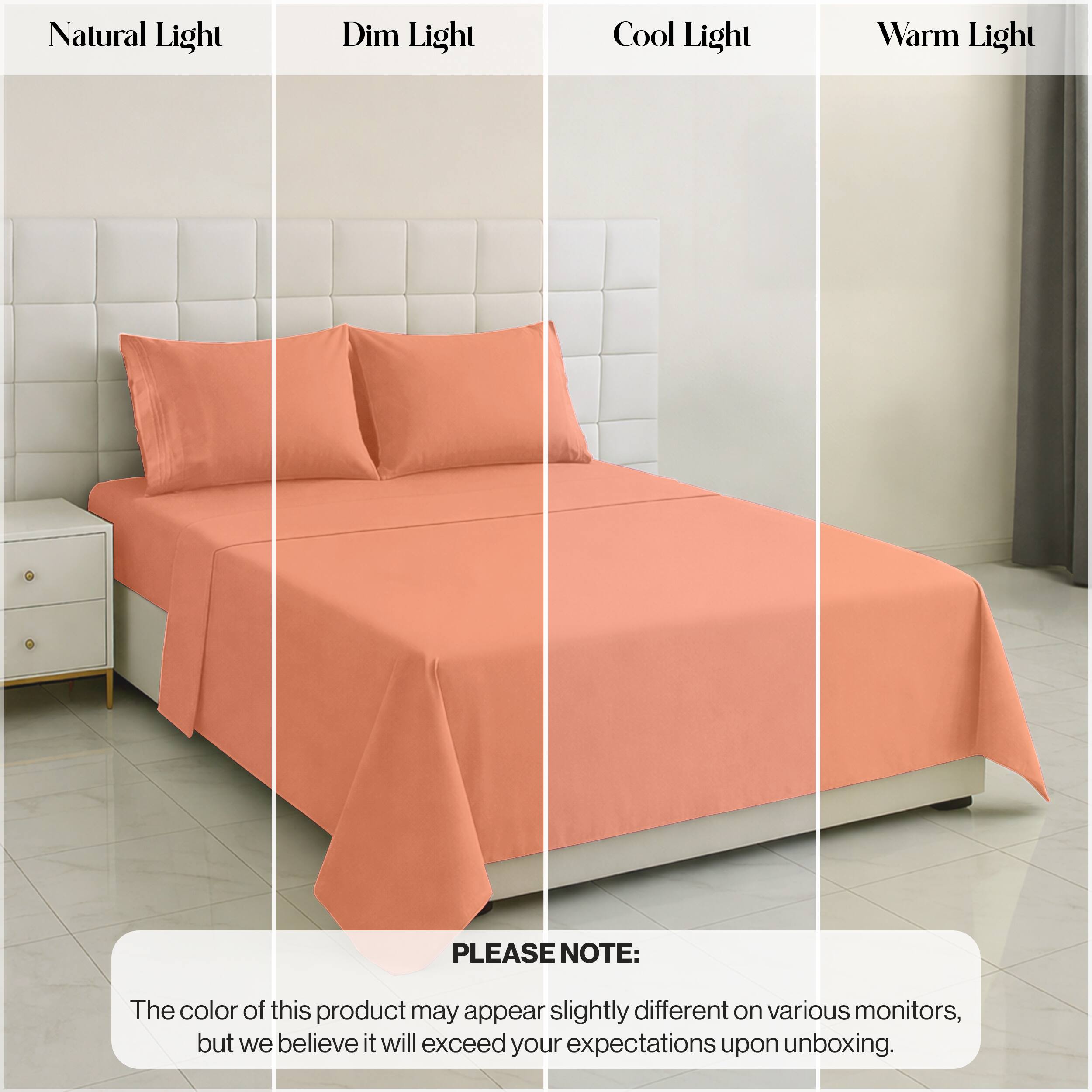 Natural Light  
Dim Light  
Cool Light  
Warm Light  

PLEASE NOTE:  
The color of this product may appear slightly different on various monitors, but we believe it will exceed your expectations upon unboxing.