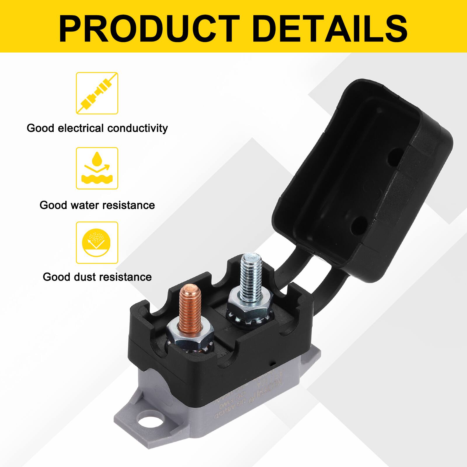 Unique Bargains DC 50V AC 125/250V 10A Circuit Breaker, Auto Reset Stud ...