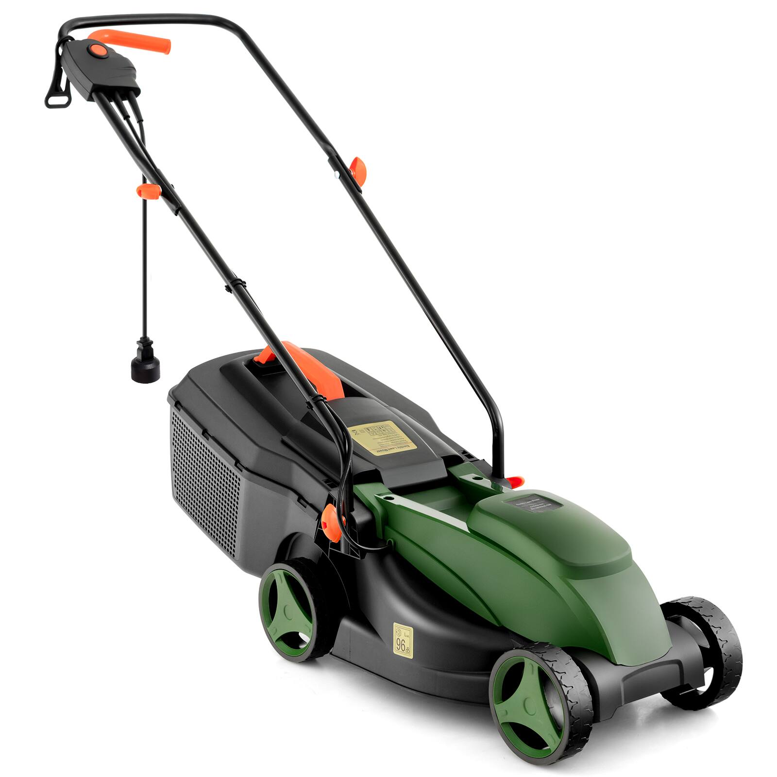 Front. Sugift - 10 AMP 13 Inch Electric Corded Lawn Mower with Collection Box - Green.
