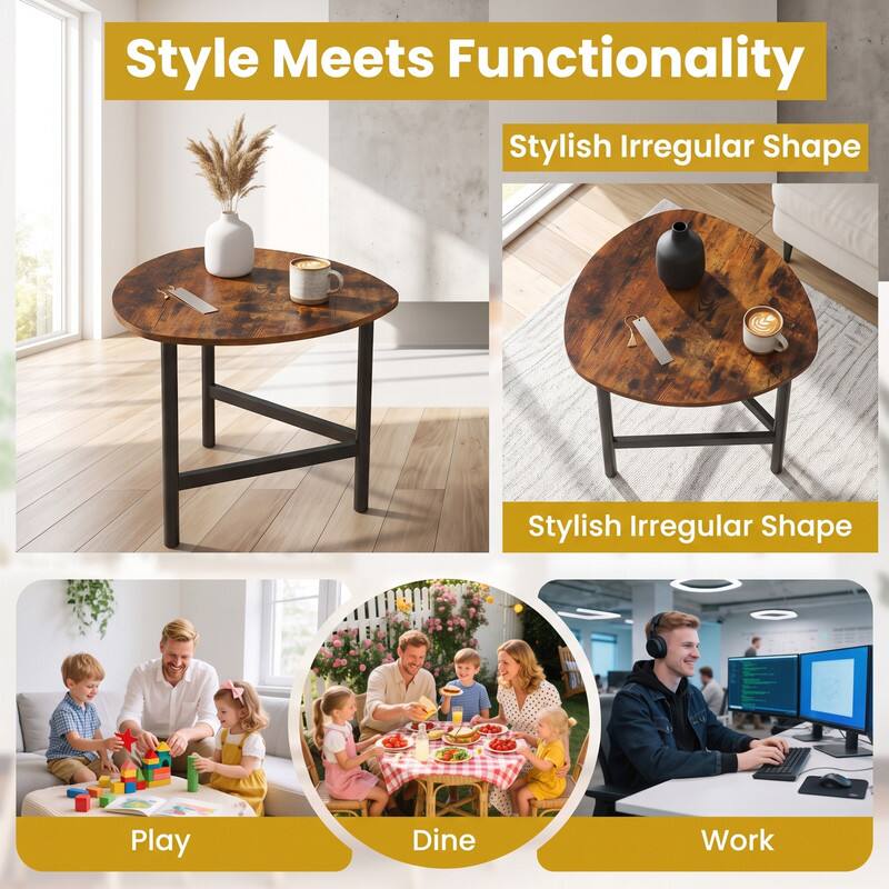 Style Meets Functionality  
Stylish Irregular Shape  

Play  
Dine  
Work