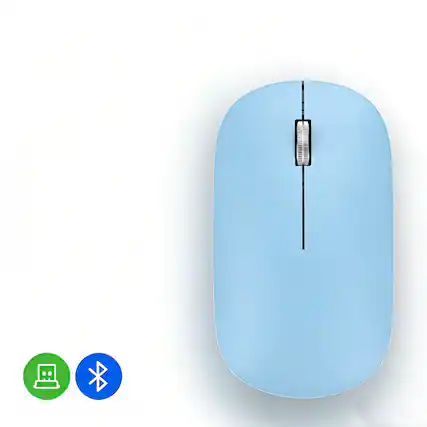 Front. SKRAN - Wireless Mouse - Type-C Rechargeable Silent Dual-Mode Wireless Mouse, 2.4G/BT, Ergonomic,Quiet Click for Office/Study - Blue.