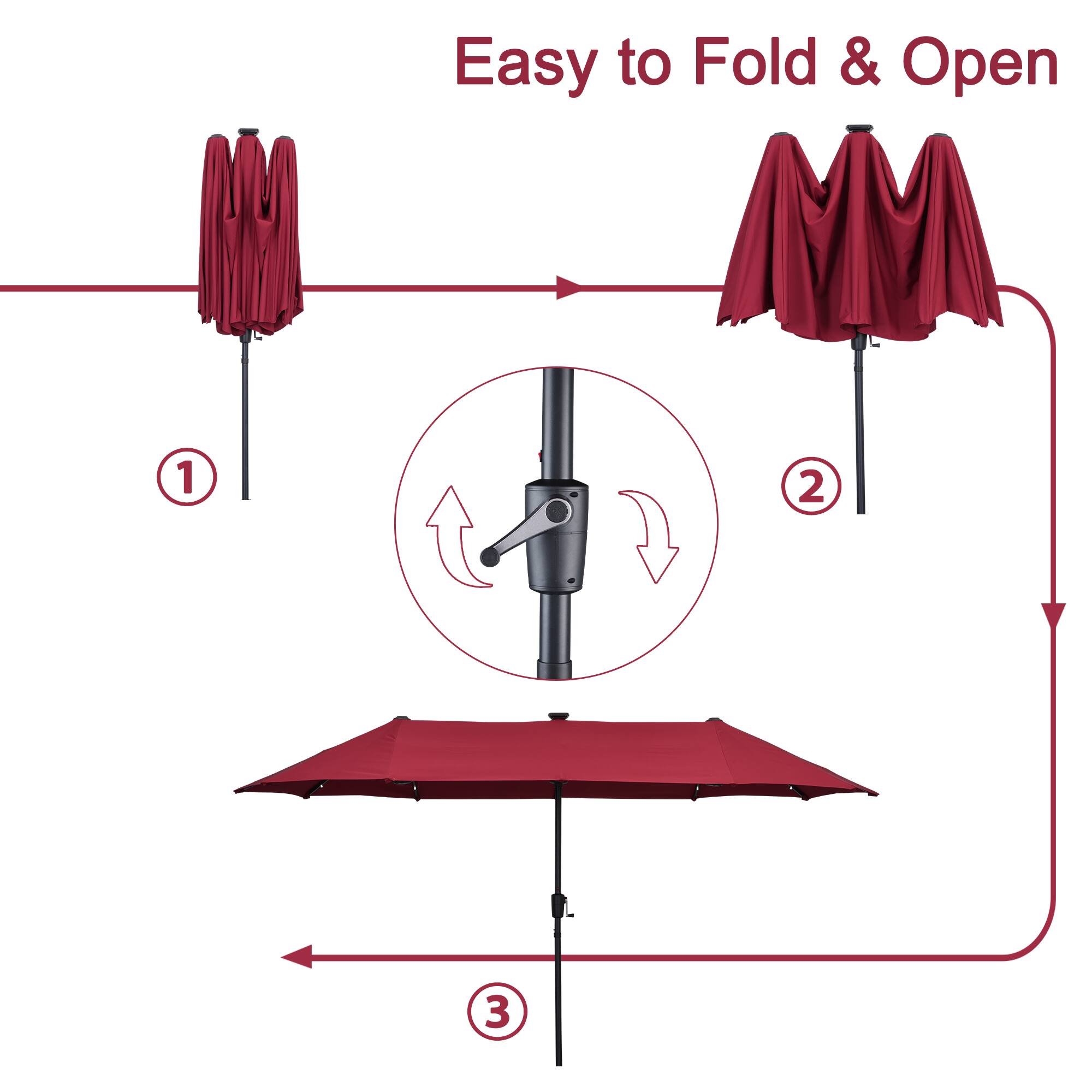 Easy to Fold & Open

1
2
3