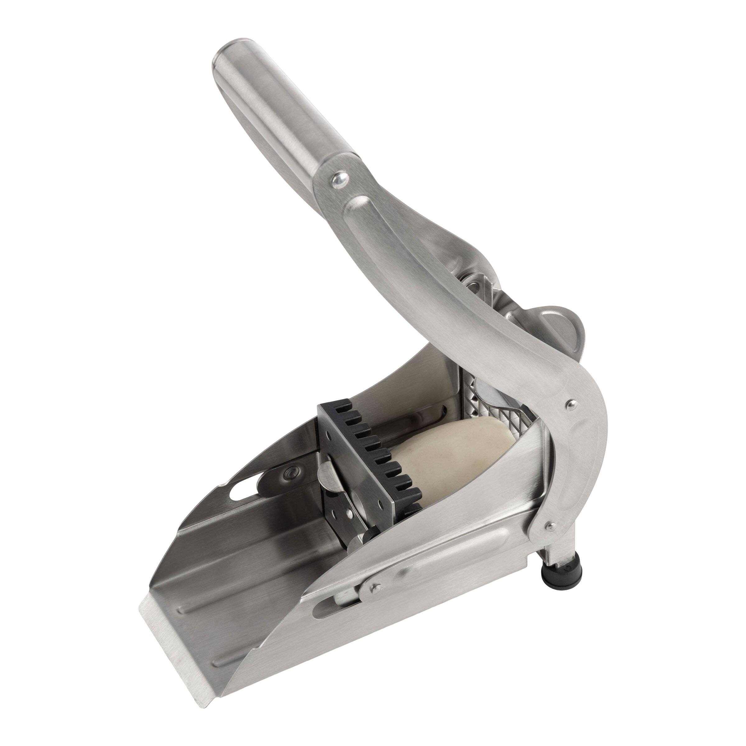 Front. Classic Cuisine - French Fry Cutter with Two Blades - Silver.