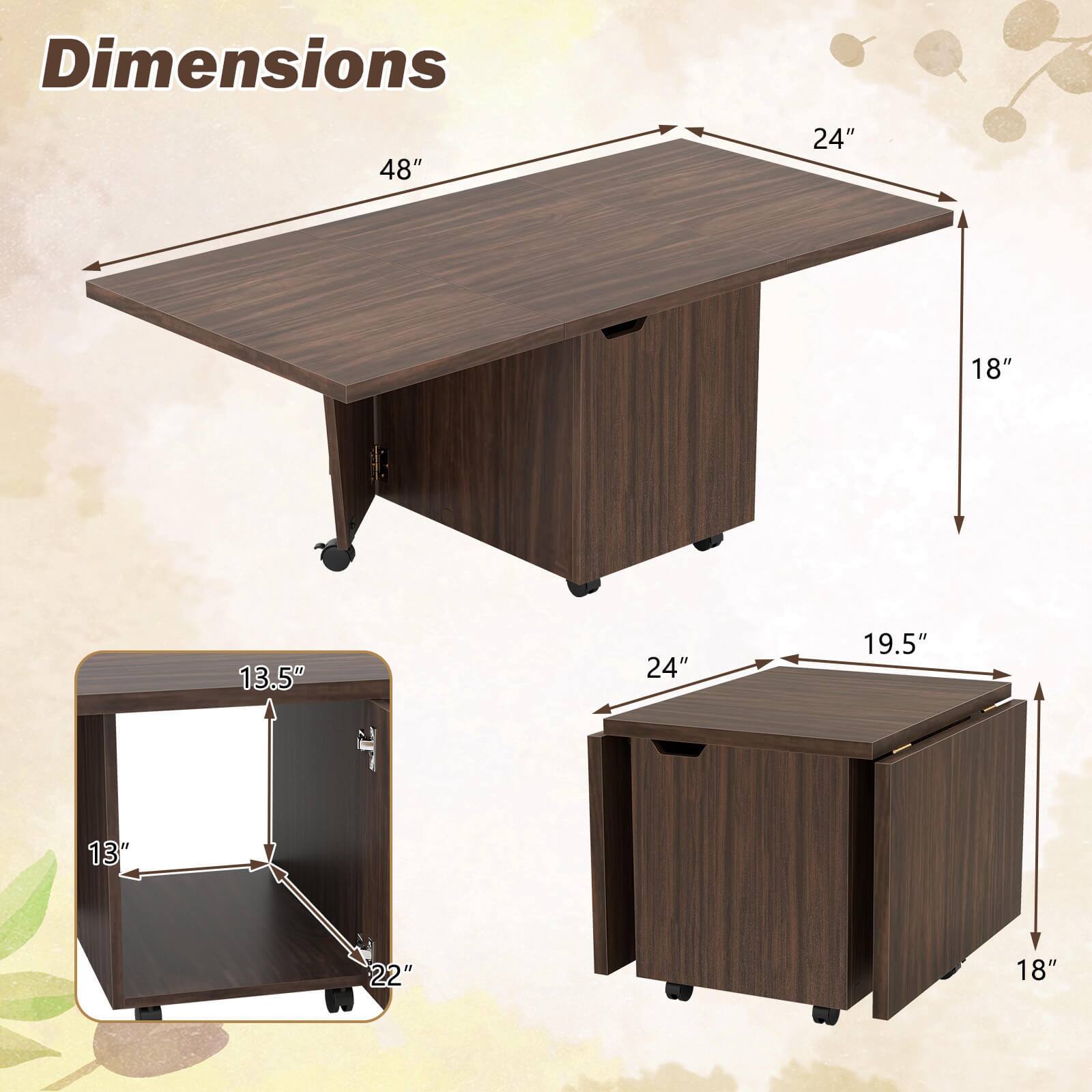 Dimensions  
48" x 24" x 18"  
13.5" x 13" x 22"  
24" x 19.5" x 18"