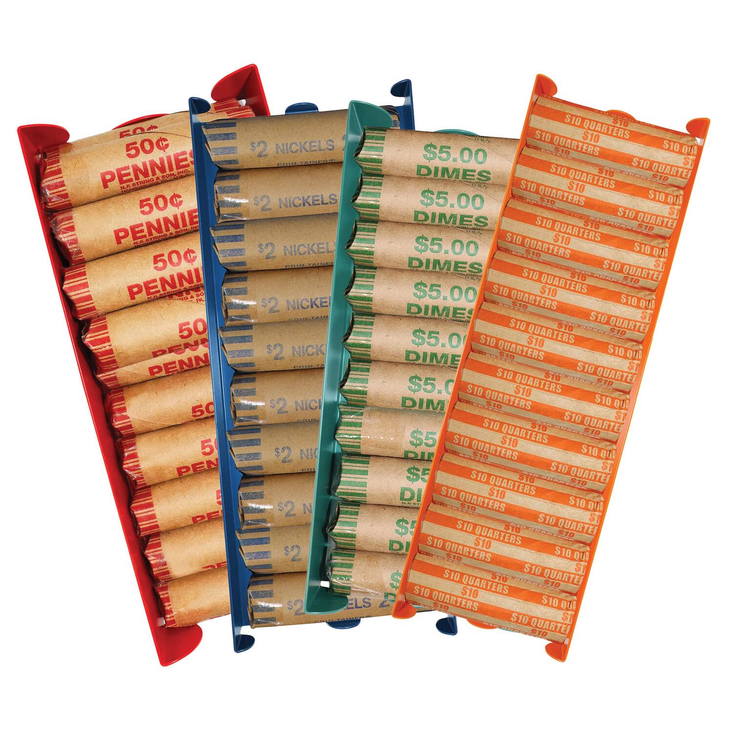 50¢ PENNIES  
50¢ PENNIES  
50¢ PENNIES  
50¢ PENNIES  
$2 NICKELS  
$2 NICKELS  
$2 NICKELS  
$2 NICKELS  
$5.00 DIMES  
$5.00 DIMES  
$5.00 DIMES  
$5.00 DIMES  
$10 QUARTERS  
$10 QUARTERS  
$10 QUARTERS  
$10 QUARTERS