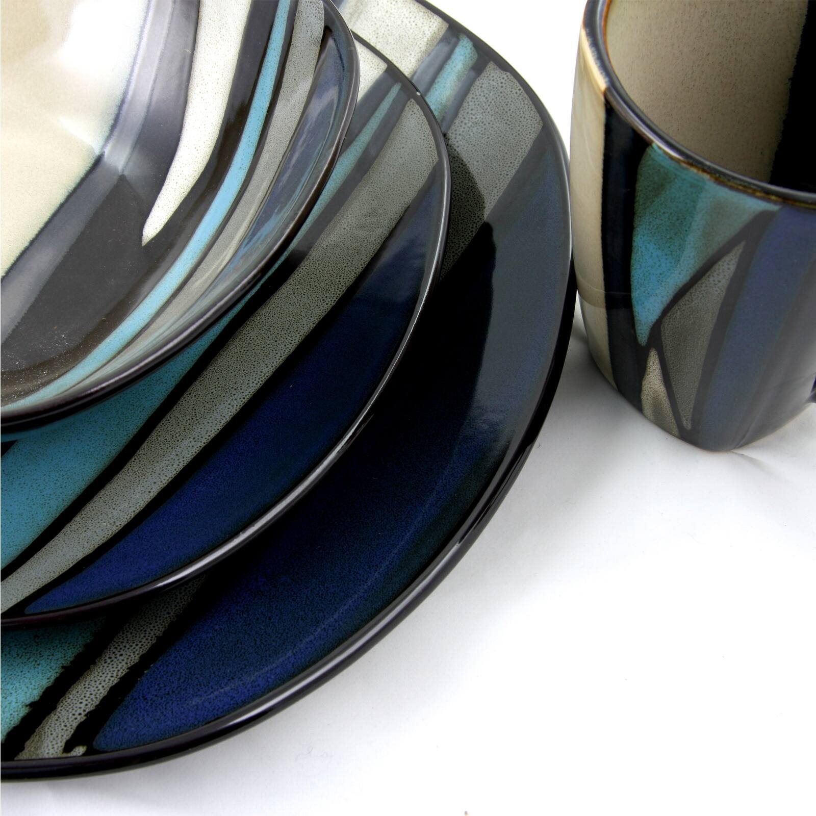 Alt View 1. Gibson - Gibson Elite Althea 16-Piece Dinnerware Set, Teal - Teal.