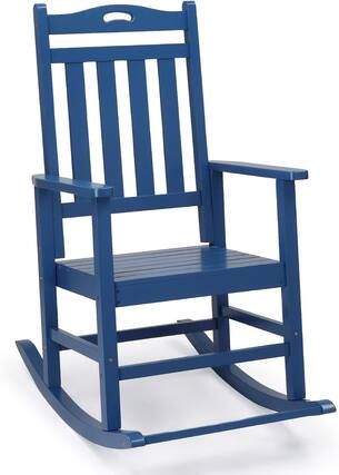 Front. Winado - Wooden Rocking Chair with Footrest, Comfortable Backrest 450LBS Weight Capacity Patio Rocker for Outdoor Garden Yard - Navy Blue.