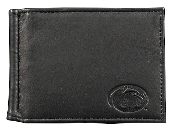 Front. Rico Industries - Penn State Nittany Lions RFID Blocking Shield Black Leather Moneyclip Wallet - Multi.