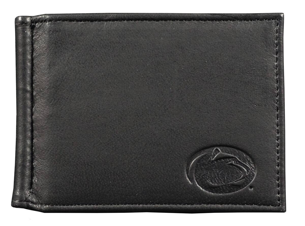 Rico Industries - Penn State Nittany Lions RFID Blocking Shield Black Leather Moneyclip Wallet - Multi