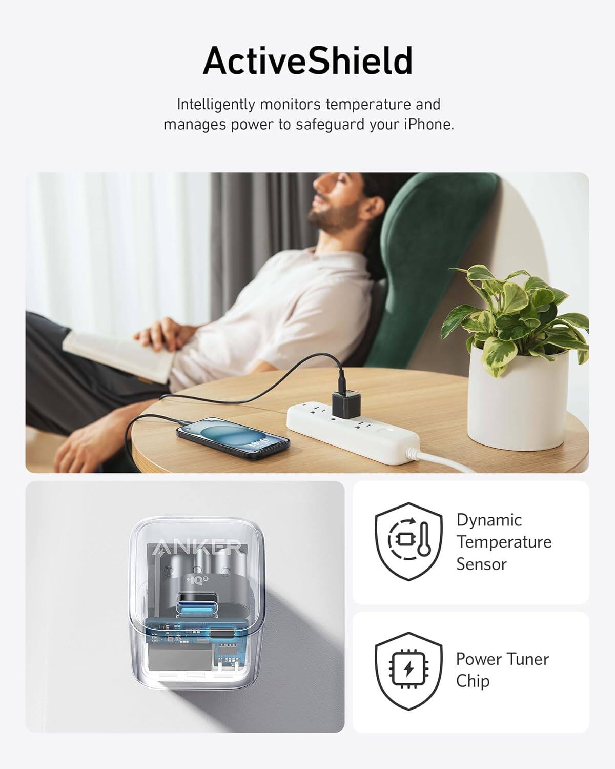 ActiveShield

Intelligently monitors temperature and manages power to safeguard your iPhone.

Dynamic Temperature Sensor

Power Tuner Chip