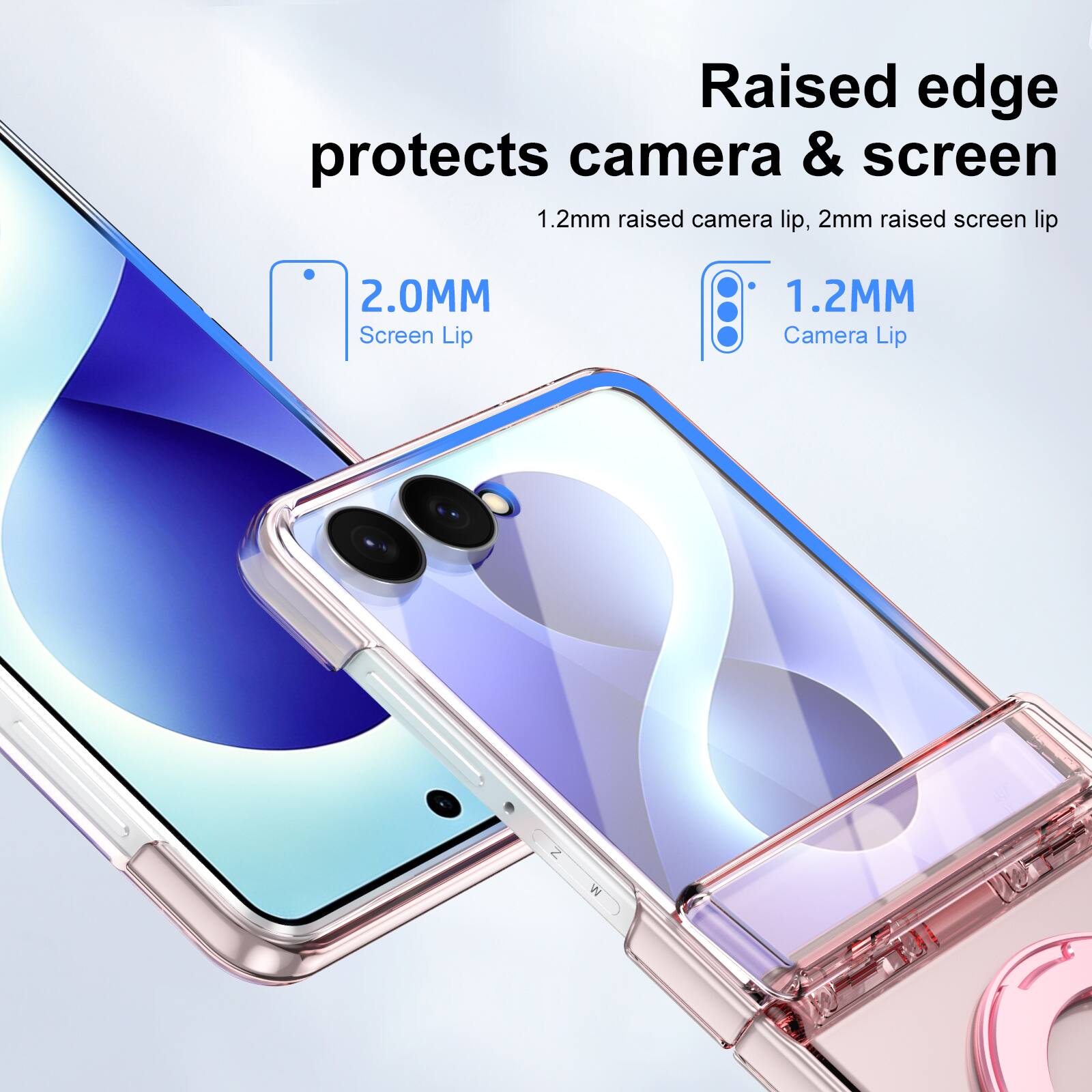 Dteck Crystal Hybrid Magnetic Case for Samsung Galaxy Z Flip8, Hinge ...