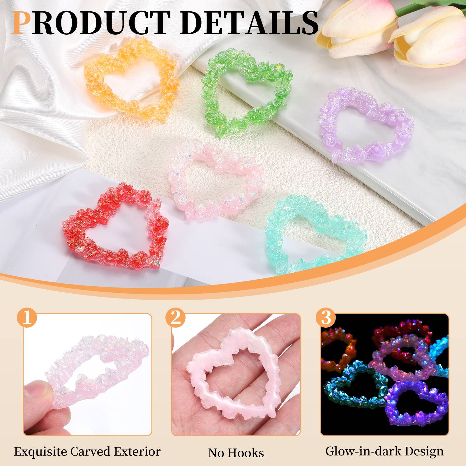 PRODUCT DETAILS

1. Exquisite Carved Exterior
2. No Hooks
3. Glow-in-dark Design