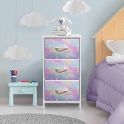 3 Drawer Display Nightstand, Watercolor 3 Drawer Display Nightstand, Watercolor